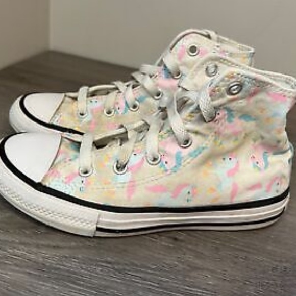 Converse Other - Converse Girls High Tops Chuck Taylors Unicorn Print Size 2